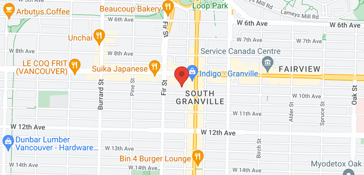 map of 601 1575 W 10TH AVENUE
